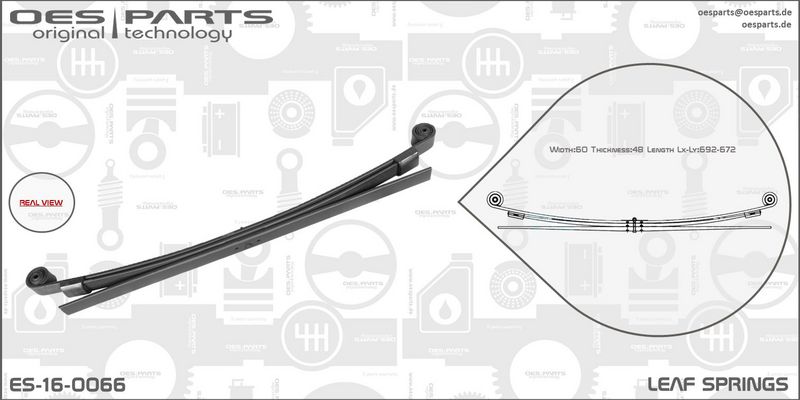 OES PARTS Рессорный лист ES-16-0066